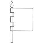 (Fieldless) A banner argent